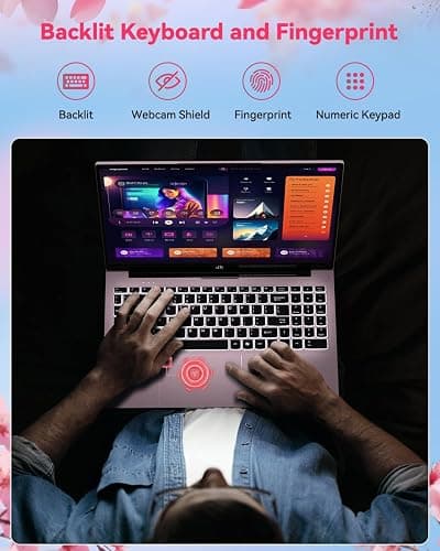 NIMO 15.6" FHD Light-Gaming-Laptop, 8 Cores AMD Ryzen 7 Pro 6850U 32GB LPDDR5 RAM 1TB SSD (Beat i7-1360P Up to 4.7GHz) GPU AMD Radeon 680M IPS Computer with 100W Type-C Backlit Keyboard Fingerprint thumbnail 5