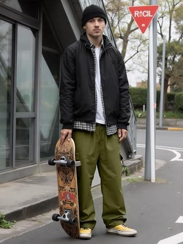 JMIERR Men's Baggy Cargo Pants Trendy Casual Parachute Pant Loose Fit Harem Joggers with Pockets for Streetwear thumbnail 7