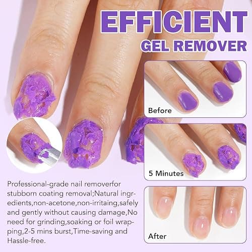 Gel Nail Polish Remover, Gel Polish Remover Kit - Quickily and Easily Removes Gel Nail Polish at Home in 2-5 Mins - No Need for Foil, Soaking or Wrapping,15ml thumbnail 2