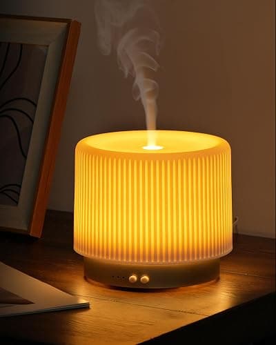 Onaboviva 280ml Ceramic Essential Oil Diffuser,Ultrasonic Cool Mist Decorative Aromatherapy Diffuser with Auto Shut-Off,Quiet Operation,3 Timer Settings for Large Rooms,Home,Office,SPA,Yoga & Bedroom - Image 1