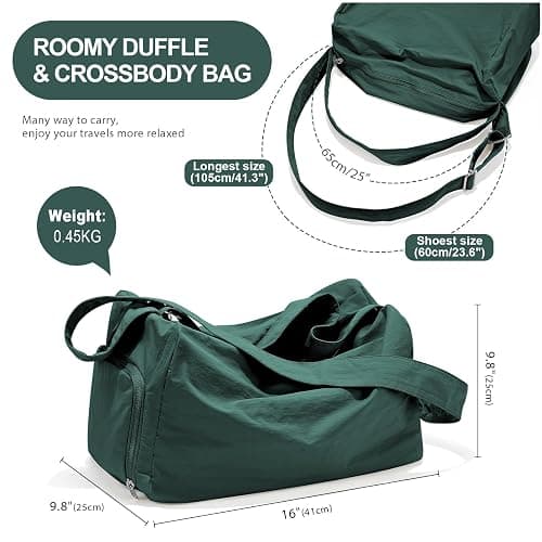 Small Gym Bag with Shoe Compartment, Workout Sport Duffle Bag for Women Travel, Waterproof Shoulder Overnight Bags Lightweight Carry on Tote Bags for Swim, Yoga, Dance thumbnail 2