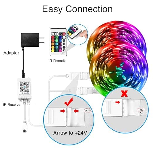 DAYBETTER Led Strip Lights 100 ft Smart with App Remote Control, 5050 RGB for Bedroom, Living Room, Home Decoration, Music Sync Color Changing for Room Party(2 Rolls of 50 ft) thumbnail 3