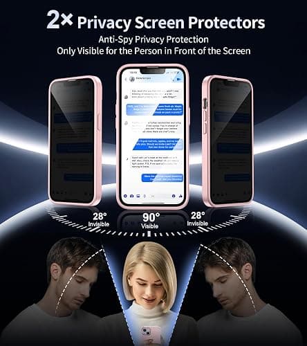 HeIssitot Matt Handyhülle für iPhone 13/iPhone 14 Hülle und 2 Stück Sichtschutz Schutzfolie, [Militärstandard] Durchscheinende PC Rückseite TPU Bumper Schutzhülle, Rosa - iPhone 13/14 - Rosa thumbnail 2