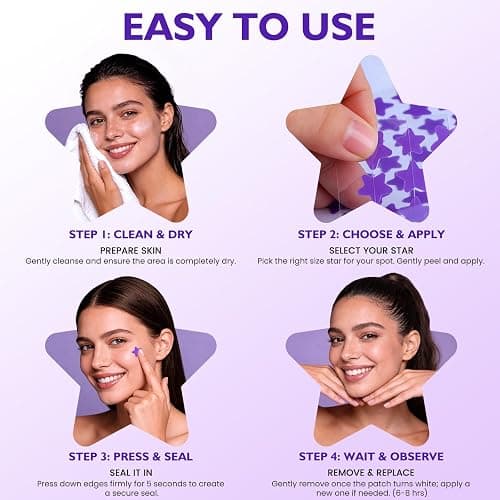 DATISEP Pimple Patches for Face, 560 Counts Star Acne Patches, 7 Colors Cute Spot Stickers for Zits, Hydrocolloid Breakouts with Salicylic Acid, Tea Tree Oil & Calendula Oil (8mm, 10mm, 12mm & 14mm) thumbnail 5