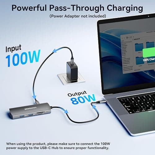 USB C Video Output Hub, 3 USB-C & 2 USB-A 3.2 10Gbps Ports, 4K@60Hz HDMI, 100W PD, SD/TF, USBC Splitter Dual Monitor Adapter for MacBook Pro/Air, iMac, iPad Pro, XPS, Surface, Galaxy S22,Samsung DEX thumbnail 6