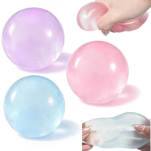 Chicooan 3Pcs Coconut Oil Squishy Stress Balls 2.36in Large Moldable Squeeze Balls Sensory Fidget Toy for Anxiety Relief Party Favors Gifts - Image 1
