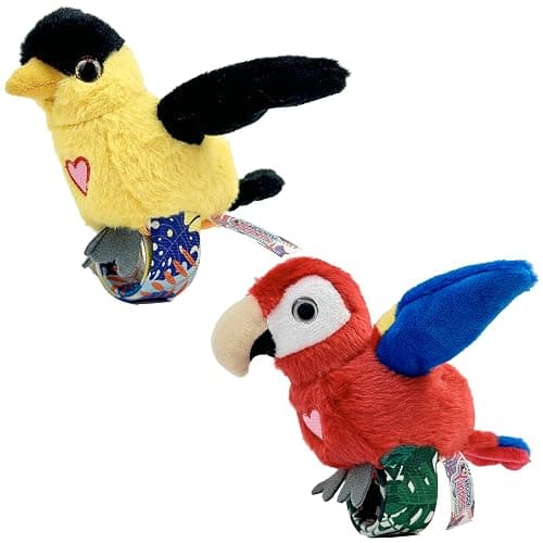 Happy Yappers 2 Pack Oriole & Parrot Interactive Slap Bracelet Birds | Interactive wearable toy repeats your voice, flaps wings and chirps. Includes USB charger for kids aged 3 and up - Image 1