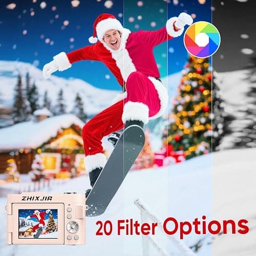 4K Digital Camera for Photography- 50MP Autofocus Vlogging Camera with 2.8" 180°Flip Screen, 18X Digital Zoom- Compact Point and Shoot Camera with 32GB TF for YouTube, Travel, Beginners, Pink thumbnail 5