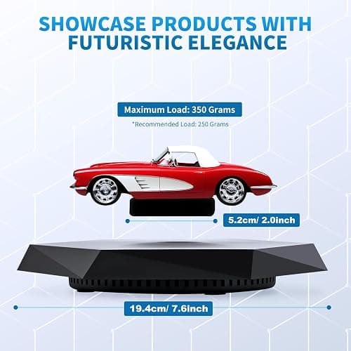 LeviOiia Levitating display stand, Magnetic levitation for collectibles and car models, Floating display for toys and figures, Hovering platform, Maglev rotating levitator and holder thumbnail 4