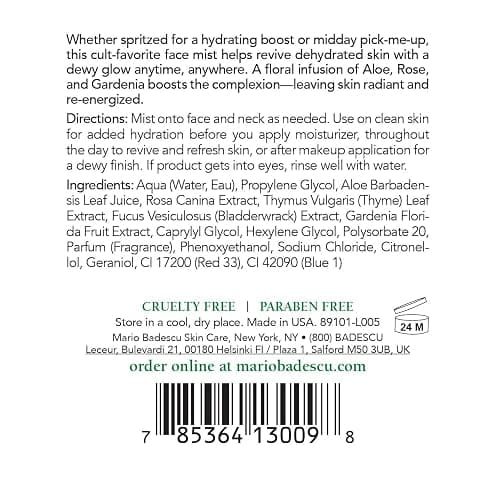 Mario Badescu Facial Spray Aloe, Rose Water and Chamomile - Lavender Duo for Face, Neck or Hair, Cooling and Hydrating Face Mist for All Skin Types, Dewy Finish thumbnail 11