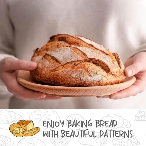 DOYOLLA Proofing Baskets for Sourdough Bread Making, Dough Proofing Bowls Kit with Cloth Liner + Scoring Lame + Scraper for Professional & Home Sourdough Bakers (Round,8.5 inch,Set of 2) thumbnail 7