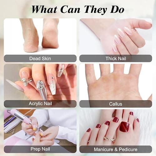 BELICOO Sanding Bands for Nail Drill 300Pcs, w/ 7Pcs Nail Drill Bits, 150#180#240#Grit Nail Sanding Bands for Manicures Pedicures, Electric Nail File Bits thumbnail 7