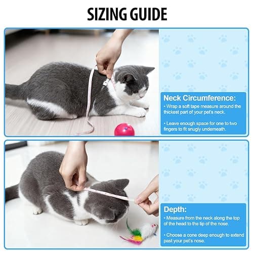 Depets Adjustable Recovery Pet Cone E-Collar for Cats Kittens Rabbits, Plastic Elizabeth Protective Collar Wound Healing Practical Neck Cover, Neck Girth 6.1 in thumbnail 2