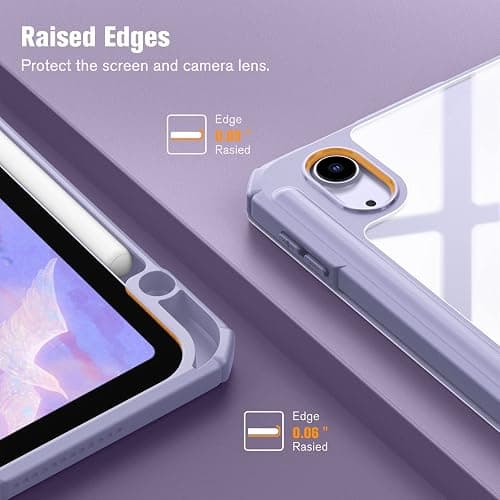 Fintie Hybrid Slim Case for iPad Air 11-inch M3 (2025) / M2 (2024), iPad Air 5th (2022) / 4th Generation (2020) 10.9 Inch - Shockproof Cover with Clear Back Shell & Pencil Holder, Lilac Purple thumbnail 8