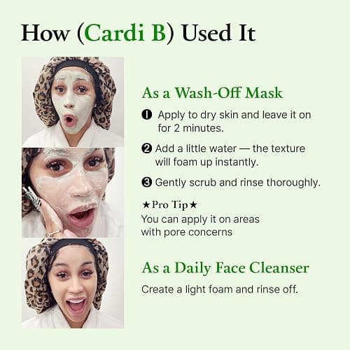 FULLY Green Tomato Pore Cleanser, Cardi B’s Clay Mask Cleanser for Deep Pore Cleanse & Pore Minimizer, Blackhead & Sebum Control, Gentle Face Wash for Women, Korean Skincare thumbnail 6