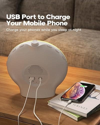 Sunrise Alarm Clock for Heavy Sleepers, Wake Up Light with Sunrise/Sunset Simulation, Dual Alarms & Natural Sounds, Snooze & Sleep Aid, FM Radio, 7 Colors Night Light for Bedroom, Ideal for Gift thumbnail 6