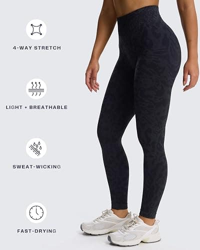 Aoxjox Women's High Waist Seamless Camo Scrunch Legging Knit Workout Yoga Pants 23" thumbnail 5