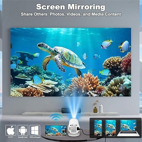 Technyon HY300 PRO+ 2025 | 1080P Full HD WiFi Projector with Android 11.0 – 12000 Lumens Portable Home Theater & Outdoor Movie Projector | Screen Mirroring for iOS/Android | Gaming & HDMI Compatible thumbnail 7
