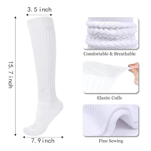 Flydo Womens Slouch Sock Scrunch Socks Soft Long Boot Socks for Women Stacked High Sock 2-3 PACK thumbnail 5