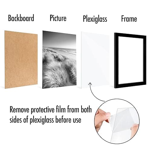 Americanflat 12x16 Picture Frame with Polished Plexiglass - Set of 5 - Galleria Collection - Picture Frames for Wall Display - Black thumbnail 6