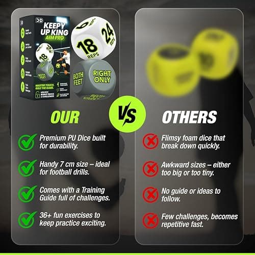 2pc Football Keepy up training Dice Equipment for Kids makes practice fun with exciting games indoors or outdoors toys age 8–12 perfect football gifts and unique birthday presents for boys and girls thumbnail 6