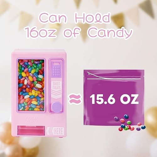 YOBRO Candy Dispenser, Cute Vending Machine for Desktop, Manual Candy Machine, Dispense Mini Candies, Birthday&Christmas Gift for Girls, Gift for Friends Girlfriends (Pink) thumbnail 6