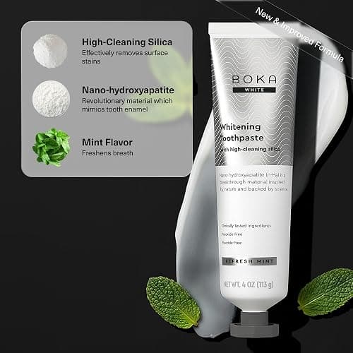 Boka Toothpaste - Fluoride Free Toothpaste, Nano Hydroxyapatite Toothpaste | Appropriate for Sensitive Teeth - Adult Oral Care - Clinically Tested - Whitening - 4 Oz, 1PK thumbnail 5