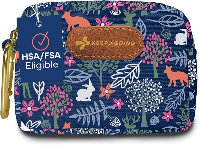KeepGoing Small Travel First Aid Kit Kids – 60 Pc. Mini First Aid Kit for Purse, Diaper Bag, & Backpack with Latex-Free Bandages – 4 Oz., & 4.5 x 3.5 x 2 in, TSA-Approved - Image 1