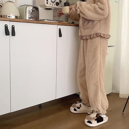 Fuzzy Cow Slippers for Women Men, Cute Cotton Animals House Shoes Fluffy Plush Slippers for Girls Indoor Living Room Bedroom thumbnail 3