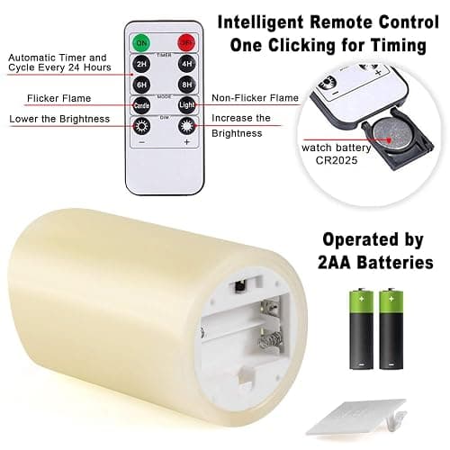 Da by flameless Candles,LED Candles Battery Candle Height 10cm × 2, 13.5cm × 2, 16.5cm × 1; Diameter 8cm; 5PCS Latest Style Battery Candle thumbnail 7