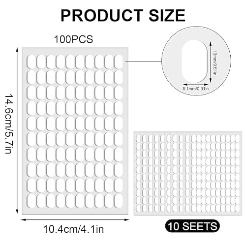 1000 PCS Double Sided Tape for Nail Display, Nail Stand Sticky Tabs thumbnail 2