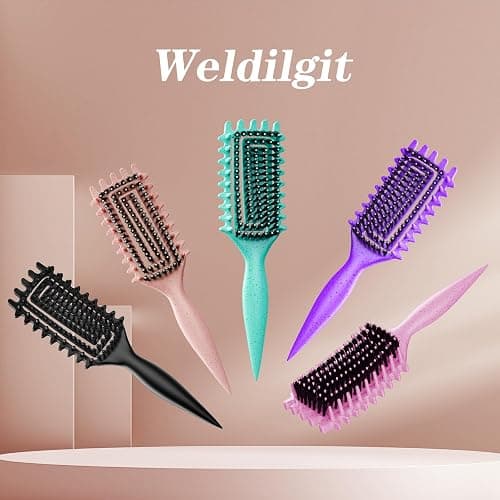 Curly Hair Brush with Boar Bristle & Wide-Tooth, Define & Detangle Wet/Dry thumbnail 7