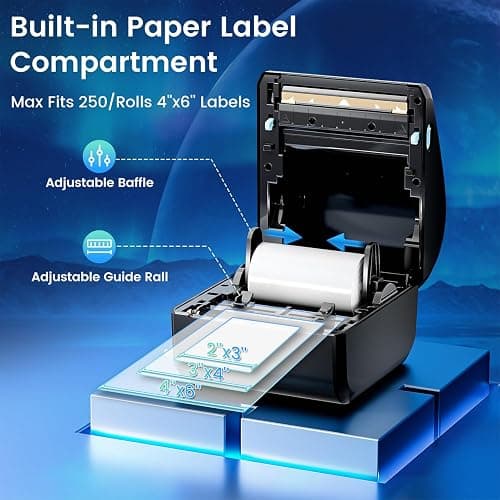 Omezizy Bluetooth Shipping Label Printer 4x6, D450BT Thermal Label Printer for Shipping Packages, Thermal Printers for Small Business, Compatible with Android, iPhone, Windows, macOS, Tiktok, UPS thumbnail 4