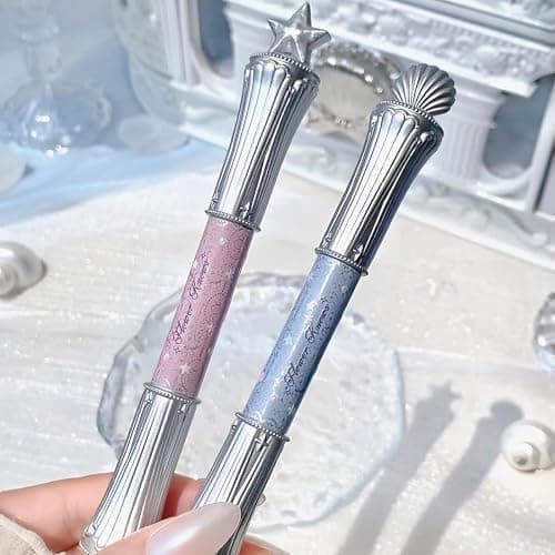 Flower Knows Shell's Jewel 2-in-1 Under Eye Highlighter Stick,Smudge-Proof Creamy Shimmer EyeShadow Stick,Dual-Color Highlighter,Convenient Multi-Use Makeup Pencil,(02 Peachy Pink) thumbnail 8