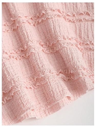 SOLY HUX Women's Peplum Halter Tops Babydoll Y2k Cute Summer Cami Top | Drawstring, Tie, Spaghetti Strap, Casual, Going Out Crop Tops, Country Concert Outfits thumbnail 5