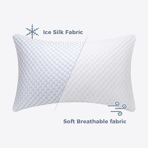 OSBED Shredded Memory Foam Pillows King Size, Cooling Bed Pillows for Side, Back, Stomach Sleepers, Adjustable Loft, Hot Sleepers (20"x36") - King (Pack of 2) thumbnail 5