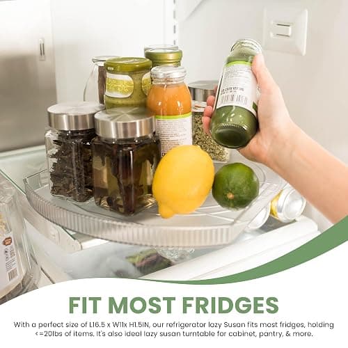 NOSTALGIQ Square Lazy Susan - Refrigerator Lazy Susan Organizer - Rotating Fridge Organizer 16.5x11in thumbnail 8