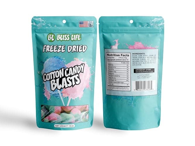 Bliss Life Cotton Candy Freeze Dried Sugar Candy from TikTok, ASMR Crunchy Candy, Spicy Sweet and Sour Kids Snacks, Unique Novelty Snack for Kids 1.5oz thumbnail 8