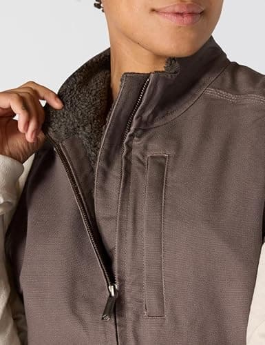 Carhartt Women's Relaxed Fit Washed Duck Sherpa-Lined Mock-Neck Vest thumbnail 5