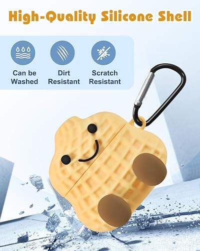 Boaretiu for Airpods 4 Case 2024 Cute Cartoon Kawaii - Funny 3D Soft Silicone Peanut Design Cover with Carabiner Stylish for Boys Girls Teens Women for Air pods 4 thumbnail 4