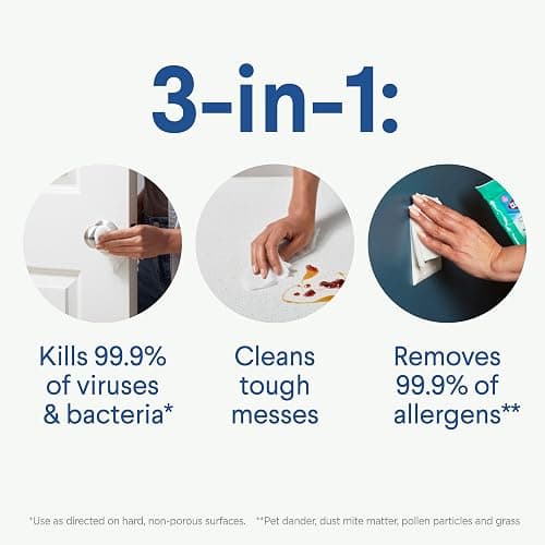 Clorox Disinfecting Wipes To Go Pack, Bleach Free, Fresh Scent, 9 Count, Pack of 24 (Pack May Vary) thumbnail 3