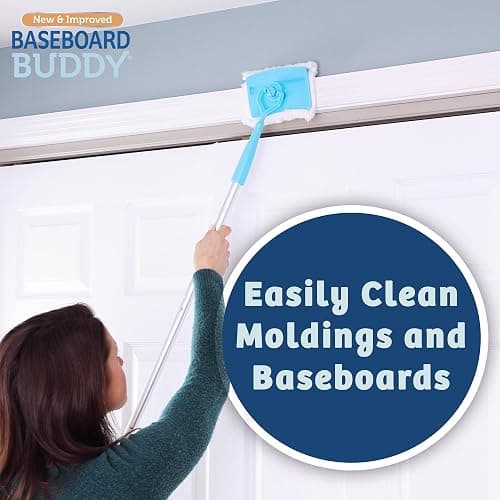 Baseboard Buddy | Lightweight Home Cleaning Essential, Perfect for Baseboards, Moldings & Walls, Glide & Wipe Trapping & Locking Dirt & Dust | As Seen on TV, (1 3 Reusable Pads) thumbnail 5