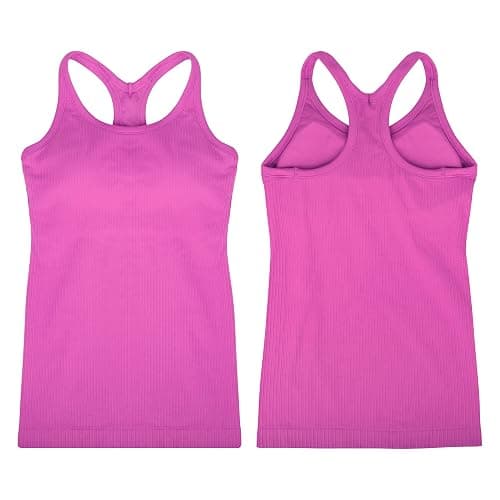 Yoga Racerback Tank Top for Women with Built in Bra,Women's Padded Sports Bra Fitness Workout Running Shirts thumbnail 2