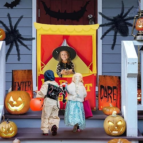 Alvantor® Puppet Show Theater & Lemonade Stand 2 in 1 Kids Tent Portable | 28"X20"X41"H Play Tent Playhouse Puppet Stage Tabletop Sets for Toddlers Curtain Foldable, Indoor & Outdoor Children Drama thumbnail 3