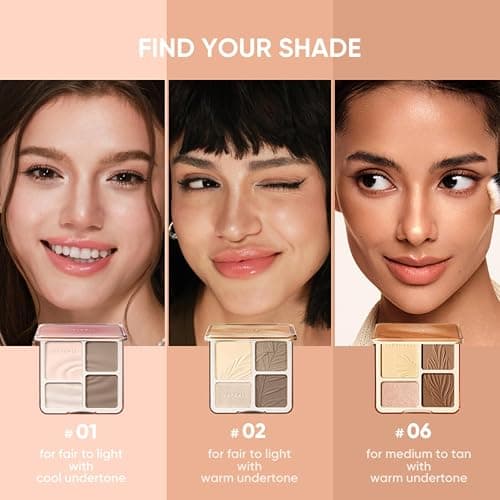 JUDYDOLL Contour Palette Highlighter Makeup Korean Makeup (01 Wave) | Multi-Use Highlight & Contour Makeup, Travel Size Cool Toned Contour, Long Lasting Bronzer, Natural Matte Highlighter thumbnail 6