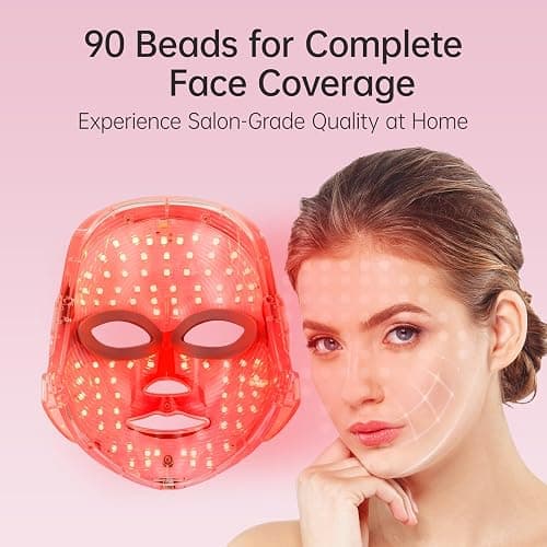Red Light Mask for Face, 7 Color Red Light Facial Masks, At-Home Facial Care Device, Portable, Cordless, and Rechargeable thumbnail 2
