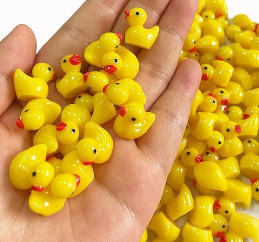 Pcxino 400 pcs Mini Resin Duck Bulk Tiny Duck Figures for Micro Fairy Garden Landscape Aquarium Decor (Yellow) thumbnail 3