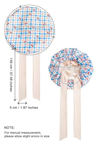 Vettres Double Layer Silk Bonnet with Tie Satin Lined Sleep Cap Hair Cover for Women's Curly Braids Natural Hair thumbnail 4