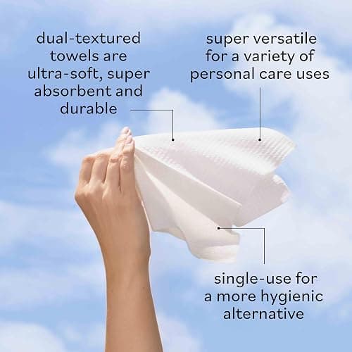 Sky Organics - Gentle Clean Face Towels (1-Pack) - 50 XL Single-Use Face Wipes - Ultra Soft & Dual Textured - Disposable Towel - Makeup Remover Wipes - Cruelty Free - Skin Care Tools - Self Care thumbnail 4