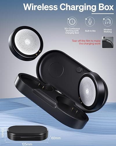 Doohoeek 2025 Ski Helmet Speaker, True Wireless Earbuds for Audio-Ready Helmets, Bluetooth Headsets with Charging Case & LED Display & IPX5 Water-Resistant, Glove-Friendly Controls thumbnail 6
